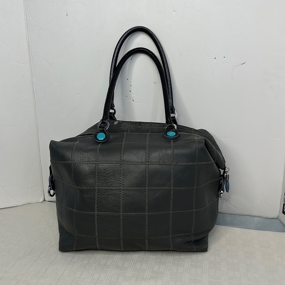 Gabs ITALIAN Tote Bag Blue Leather Woven Patchwork bag - Picture 1 of 10